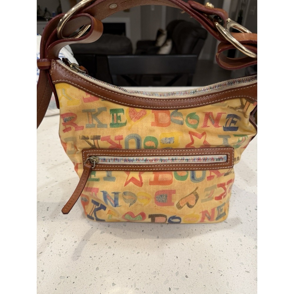 Vintage Y2K Dooney & Bourke Crayon Scribble Logo Colors Shoulder Bag Purse